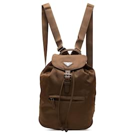 Brown Prada Tessuto Drawstring Backpack Brown