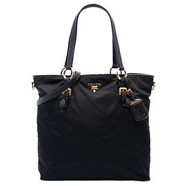 Sac cabas convertible Tessuto noir Prada Noir