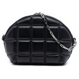 Mini bolsa transversal meia lua com corrente em nappa acolchoado preto Bottega Veneta Preto