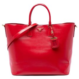 Bolso Tote Convertible Saffiano Vernice rojo Prada Roja