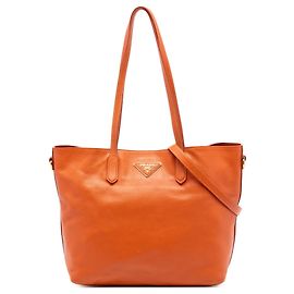 Sac cabas convertible ouvert Prada Saffiano orange Orange