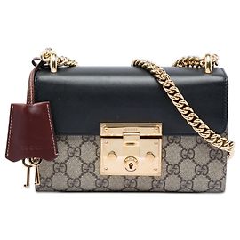 Bolsa transversal Gucci Small GG Supreme com cadeado bege Bege