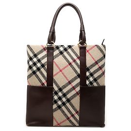 Beiger Burberry Supernova Check Woll-Tote Beige