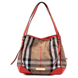 Cabas Burberry Small House Check Canvas Bridle Canterbury marron Marron