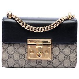 Bolsa transversal Gucci Small GG Supreme com cadeado bege Bege