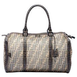 Bolsa Boston Fendi Large Zucca em mesh marrom Marrom