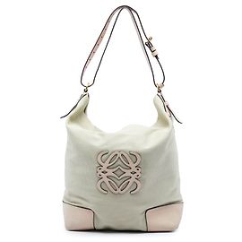 Braune LOEWE Canvas Anagram Schultertasche Braun