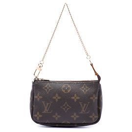 Bolso Louis Vuitton Monogram Mini Pochette Accessoires marrón Castaño