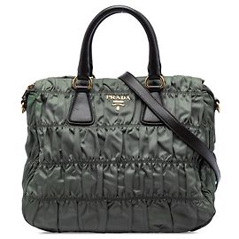 Bolsa Prada Tessuto Gaufre verde Verde