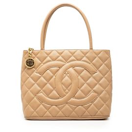 Tote Chanel Caviar Medallion Tan Kamel