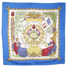 Sciarpa in seta Multi Hermès Republique Francaise Liberte Egalite Fraternite 1789 Multicolore