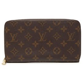Brauner Louis Vuitton Monogram Zippy Organizer Geldbeutel Lange Geldbörsen Braun