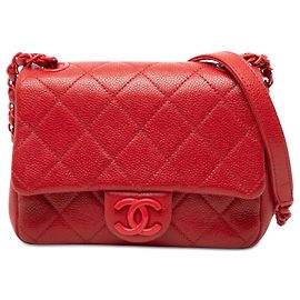 Bolsa transversal Chanel Mini Square Caviar Incognito Flap vermelha Vermelho