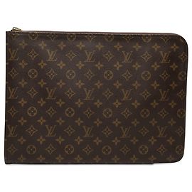 Pasta Executiva Louis Vuitton Monogram Poche Documents Portfolio Marrom Marrom