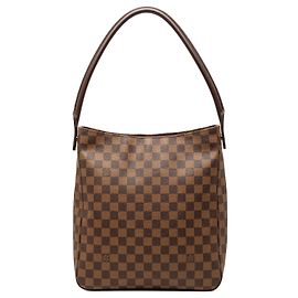 Bolsa Tote Louis Vuitton Damier Ebene Looping GM marrom Marrom