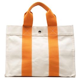 Sac cabas White Hermès Toile Bora Bora PM Blanc