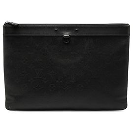 Pochette Louis Vuitton Monogram Shadow Discovery noire Noir