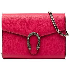 Bolsa transversal crossbody Gucci Dionysus em couro de bezerro rosa com corrente Rosa