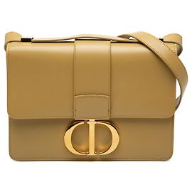 Bolsa transversal de aba Dior 30 Montaigne em couro marrom Marrom