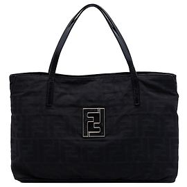 Black Fendi Zucca Nylon Handbag Black