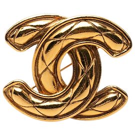 Chanel CC gesteppte Brosche vergoldet Golden