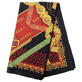 Sciarpa di seta rossa Hermès Brins d Or 90 Scarves Rosso
