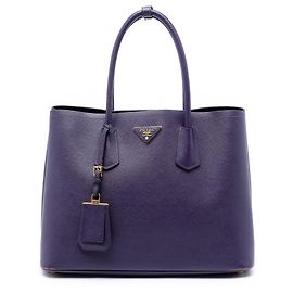 Bolsa Double Prada Medium Saffiano Cuir Roxa Roxo