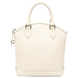White Louis Vuitton Epi Lockit Vertical Handbag White