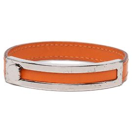 Pulseira Pousse Pousse em couro laranja Hermès Laranja