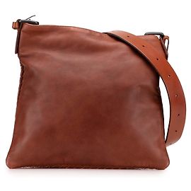 Bolsa transversal de napa marrom com acabamento Intrecciato Bottega Veneta Marrom