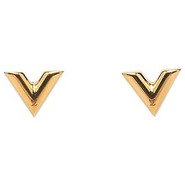 Boucles d'oreilles Essential V en plaqué or Louis Vuitton Gold Doré