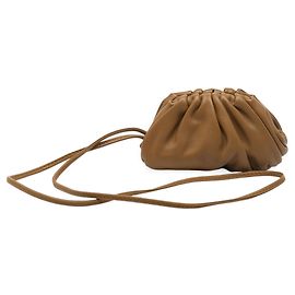 Bolsa transversal The Extra Mini em pele de cordeiro marrom Bottega Veneta Marrom