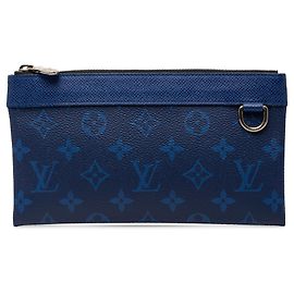 Pochette Louis Vuitton Monogram Taigarama Discovery PM Blue Clutch Bag Azul