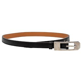 Cinto Kelly Ardillon em couro Box preto Hermès Preto
