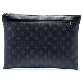 Pochette GM Louis Vuitton Monogram Eclipse Discovery nera - Clutch Nero