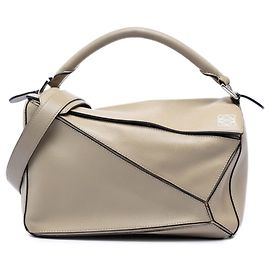 Bolsa LOEWE Medium Puzzle em couro de vitelo bege Bege