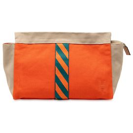 Clutch Jimetou em canvas laranja Hermès Laranja