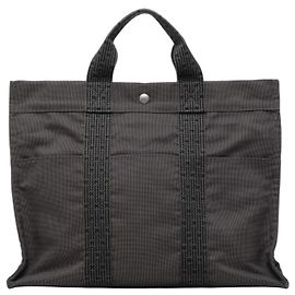 Sac cabas Herline MM en toile gris Hermès Gris