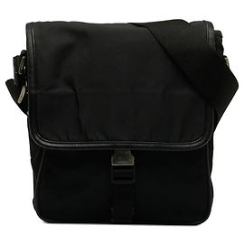 Bolsa Messenger Prada Tessuto preta com fivela Preto