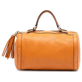 Orange Gucci Medium Pebbled Calfskin Soho Boston Bag Orange