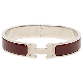 Bracciale Hermès Narrow Enamel Clic H PM Rosso Rosso