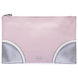 Clutch Prada Tricolor Saffiano rosa Rosa