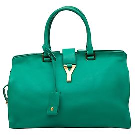 Bolsa cabas Chyc em couro de bezerro Medium verde Saint Laurent Verde
