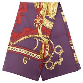 Sciarpa in seta Hermès Bride de Cour 90 viola Porpora