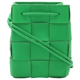 Borsa a secchiello Bottega Veneta Small Nappa Maxi Intrecciato Verde Verde