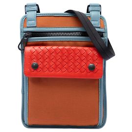 Borsa a tracolla High Tech in nylon e nappa Intrecciato arancione Bottega Veneta Arancione
