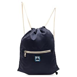 Blue Prada Tessuto Drawstring Backpack Blue