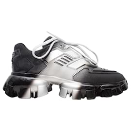 Black & Silver Prada Cloudbust Chunky Low-Top Sneakers Size 39.5 Black