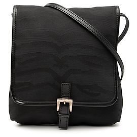 Bolsa transversal de lona Fendi com estampa de zebra preta Preto
