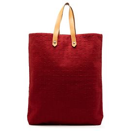 Sac cabas rouge Hermès Canvas Ahmedabad Cabas II GM Rouge